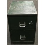 Vintage industrial two drawer filing cabinet 71x47x61cm.