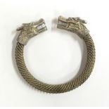 A Tibetan Silver Double headed dragon bracelet.