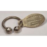 Tiffany & Co hallmarked silver used key ring.