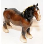 Large Beswick glossy shire horse, 22cms tall