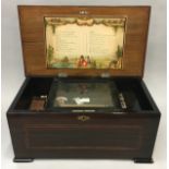 19C SWISS MUSICAL BOX. Beautiful vintage box with 20 air cylinder