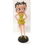 Betty Boop small figurine in yellow sparkly dress 32cm tall.