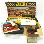 Scalextric vintage 50s slot racing car set appears complete together with boxed Smoothflow