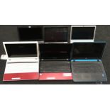 A collection of various laptops.