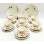 Royal Albert tea set in the "Pink Spring" pattern. 26 pieces in all.