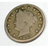 U.S.A 1885 5 cents