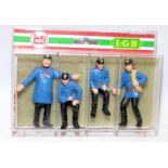 Lehman LGB G Gauge set of four fireman figures trackside accessories in original packaging