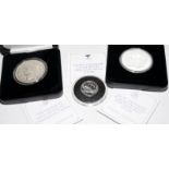 Collection of sterling silver commemorative coins to include George VI 1937 Coronation Crown, 1oz