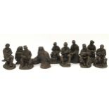 Collection of bronze effect resin figurines (11).