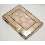 Antique Mother of Pearl card case in good order. 10.5cms x 8cms (cab)