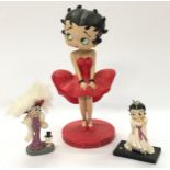 Betty Boop bobble head figurine 20cm tall together with two miniature Betty Boop figures (3).