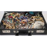 Briefcase containing a large quantity of costume jewellery