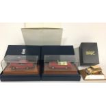 Rolls Royce Corniche and Silver Shadow II (KED041). Both finished in dark red on wooden plinths with