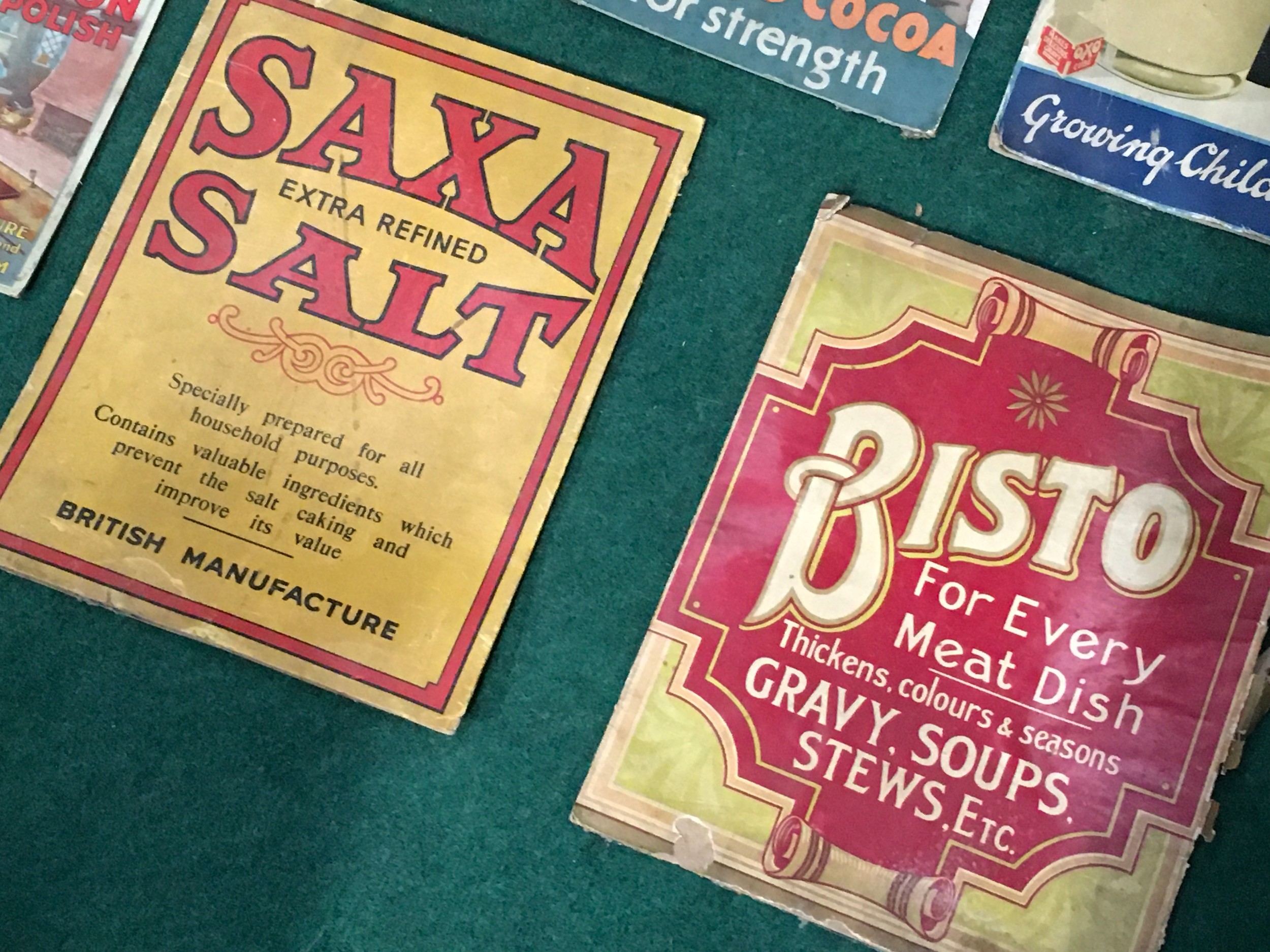 Various vintage advertising signs to include OXO, Bisto and Saxa Salt. - Image 3 of 3