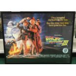 Framed film poster for "Back To The Future Part III" Starring Christopher Lloyd and Michael J Fox