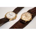 Vintage Sekonda USSR made Autodate De Luxe 29 jewels gents watch, seen working c/w a Seiko 7T32-6A50