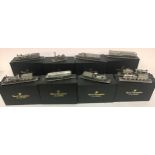 9 x Royal Hampshire Art Foundary pewter locomotive models to include The Golden Arrow, The Queen