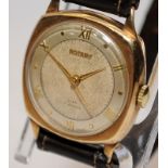 Vintage 1930's 9ct gold cased gents mid sized manual wind watch by Rotary. In good working order