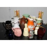 Large collection of ceramic jugs to include some vintage examples. Total 16 in lot.
