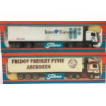Tekno 1/50th scale Truck pair: Fridge Freight Fyvie Aberdeen and Inter Forward Logistics. Both