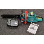 Qualcast Cordless chainsaw, battery and charger.