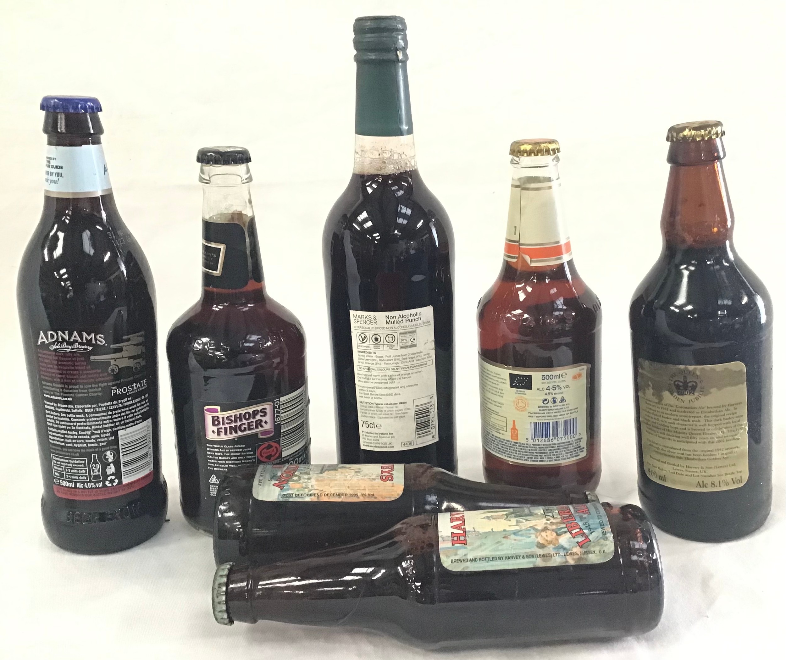Vintage bottles of alcohol. 7 bottles in total to include mulled punch, ales and beers. - Image 2 of 2