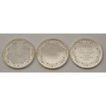 3 silver hall marked 198g medallions.