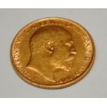 1910 22ct gold Half Sovereign coin (24b)