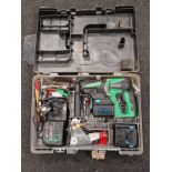 Hitachi drill and bits in case.(H5)