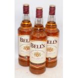 3 x 1lt bottles Bells Scotch Whisky. 2 x 8 years aged and 1 x Extra Special