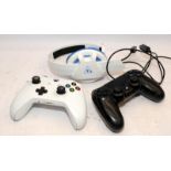 Turtle beach headset c/w an Xbox cordless controller and a similar playstation example