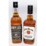 70cl bottle Jim Beam Kentucky Bourbon, 70cl John Lee Bourbon Gold Reserve and 1lt Famous Grouse