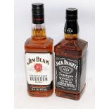 70cl bottle Jim Beam Kentucky Bourbon c/w 70cl Jack Daniels No.7 Tennessee Whiskey