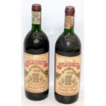 2 x 70cl bottles South African Spier Pinotage 1970's vintage wine. Some rubbing to labels, vintage