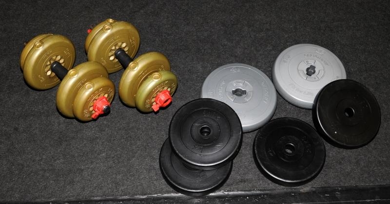 A collection of weights and an Ultra sport exercise bike. - Image 2 of 3