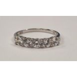 A sparkling 925 silver 5 stone CZ ring Size R (D1)