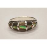 Abalone/Paua shell 925 silver ring Size N 1/2.