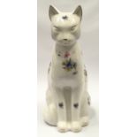 Large seated cat porcelain figurine 49cm tall.