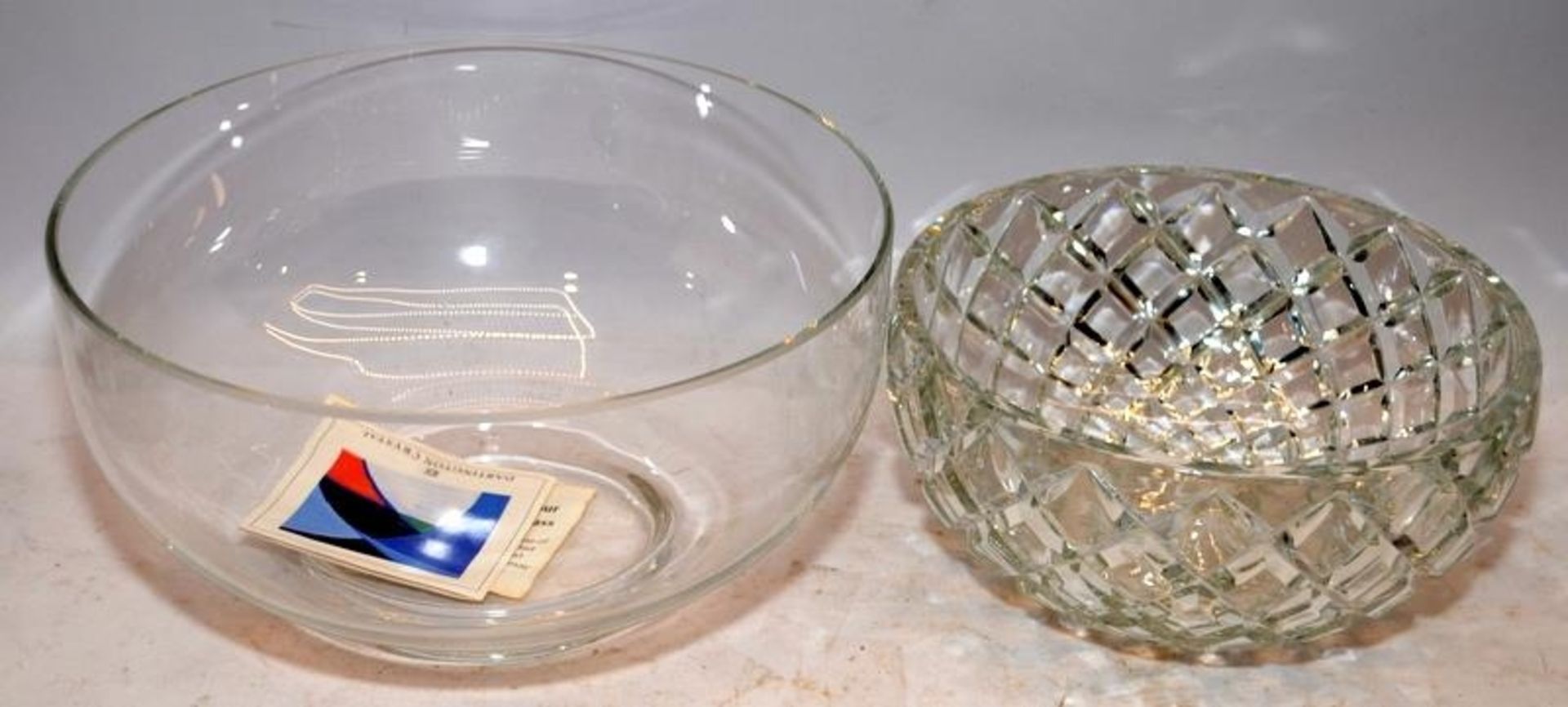 A collection of large cut glass lead crystal fruit bowls, the largest being 25cms across x 14cms - Image 2 of 4