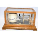 Vintage Negretti & Zambra London Barograph in glazed wooden case