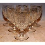 Set of 6 Waterford Crystal 'Colleen' 23cms claret wine glasses