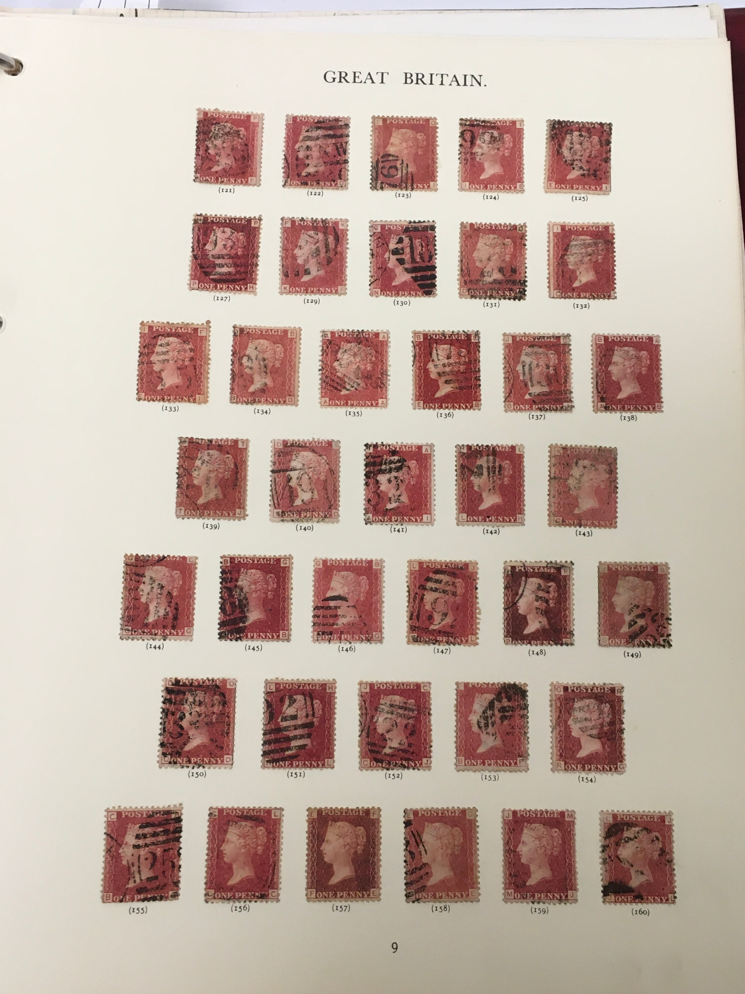 Red album of stamps coll. no 1. Good collection of penny reds and 2d blues (Ref 400). - Bild 4 aus 9