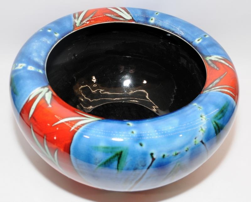 Very large Poole Pottery Living Glaze bowl in the Himalayan Poppy pattern. Approx 38cms across - Image 2 of 4