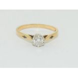 18ct gold ladies diamond solitaire ring H/M in ring as 0.25ct size N