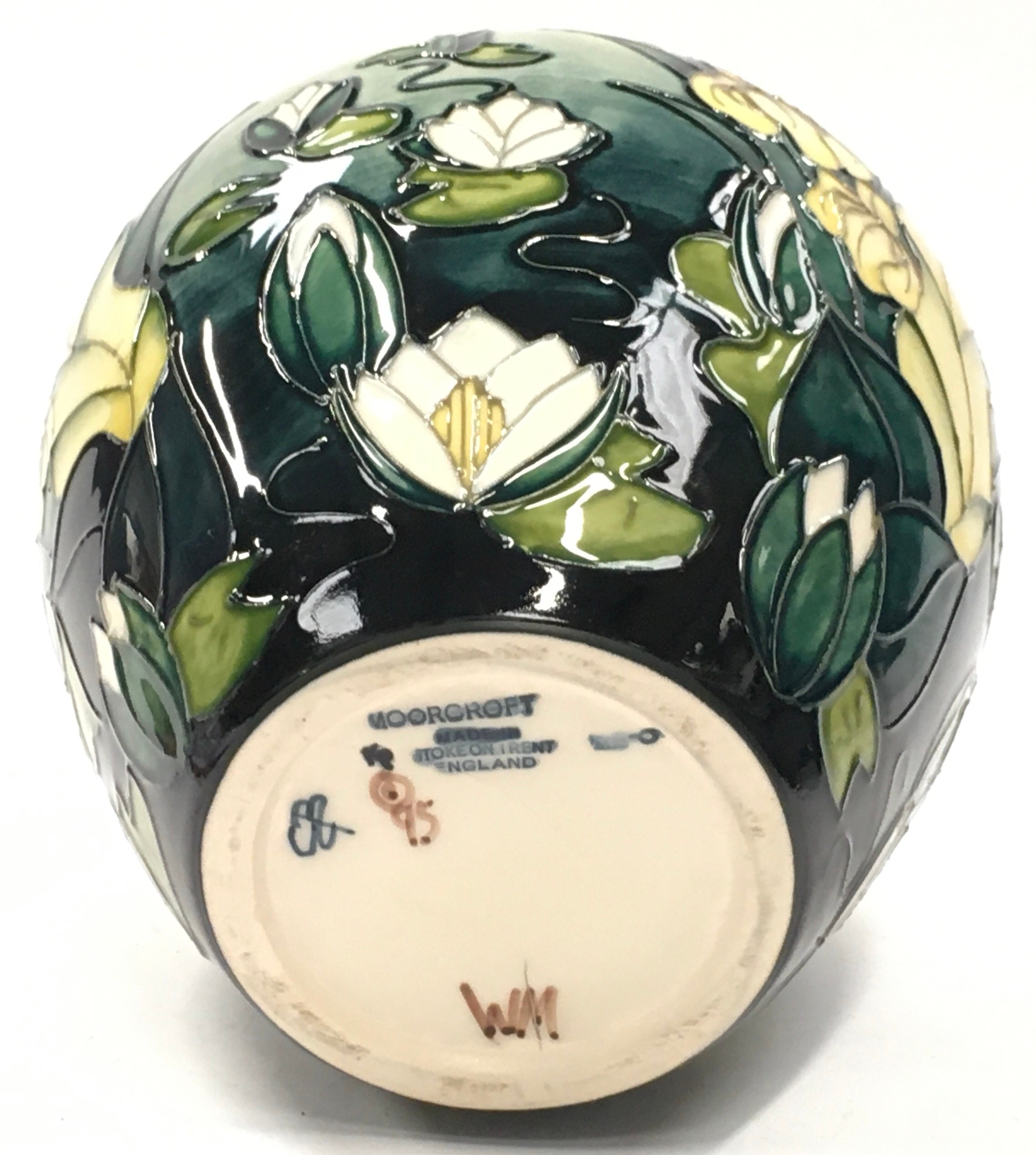 Moorcroft Rachel Bishop Lamia vase of squat bulbous form. 17cm tall. Signed and stamped to base. - Image 4 of 4
