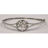 Tree of Life CZ w/g on 9025 silver bangle.