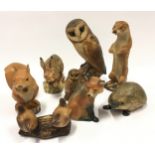 Collection of Purbeck Pottery animals (8).