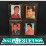 Elvis Presley collection of four framed and glazed photographs each measuring 22x27cm together