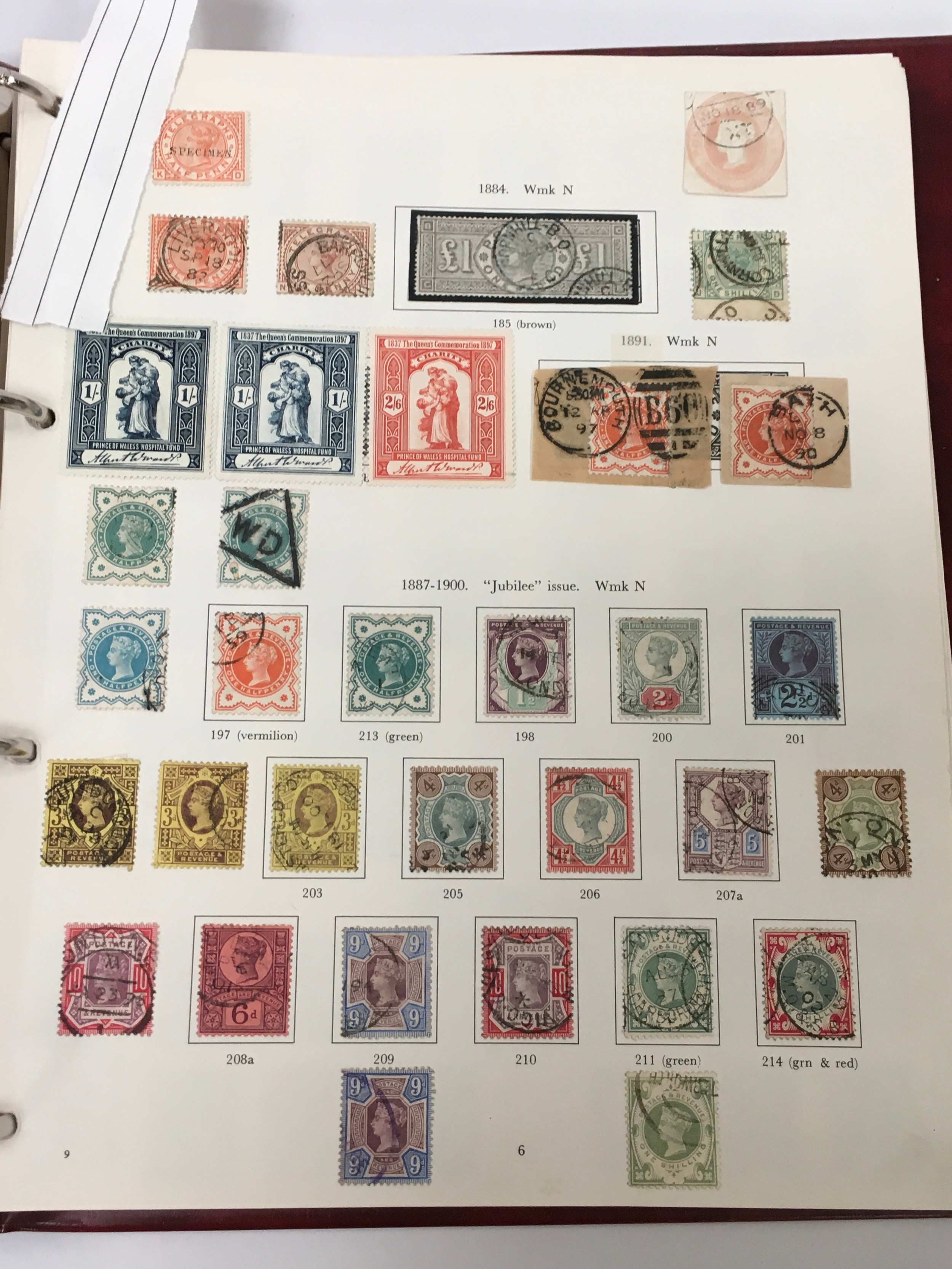 Red album of stamps coll. no 1. Good collection of penny reds and 2d blues (Ref 400). - Bild 7 aus 9