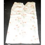 Pair of unused poppy design curtains, 64" x 64"